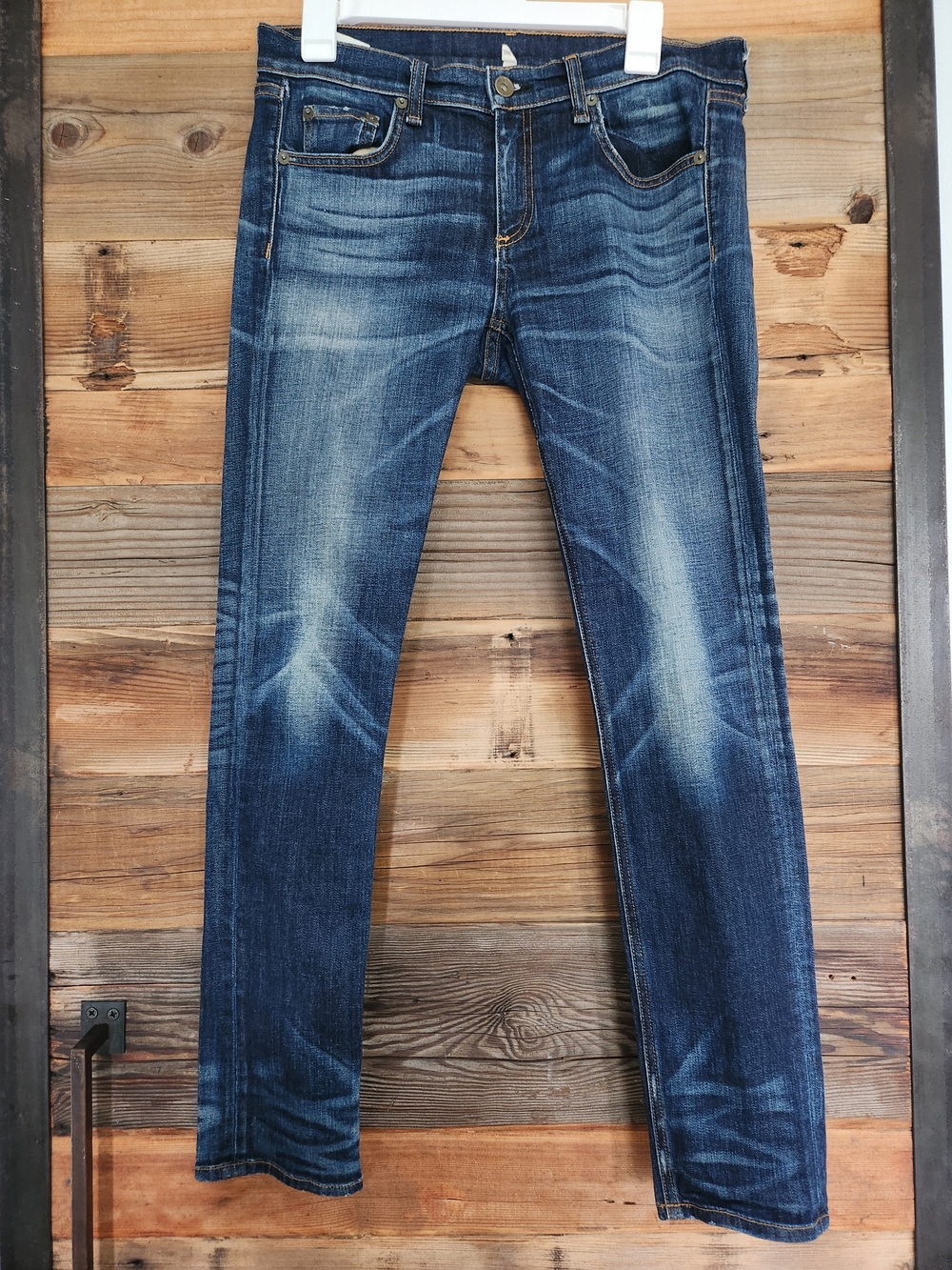 Like New Rag & Bone Women's Slim Straight Jeans in Dark Blue Wash SIZE 28
